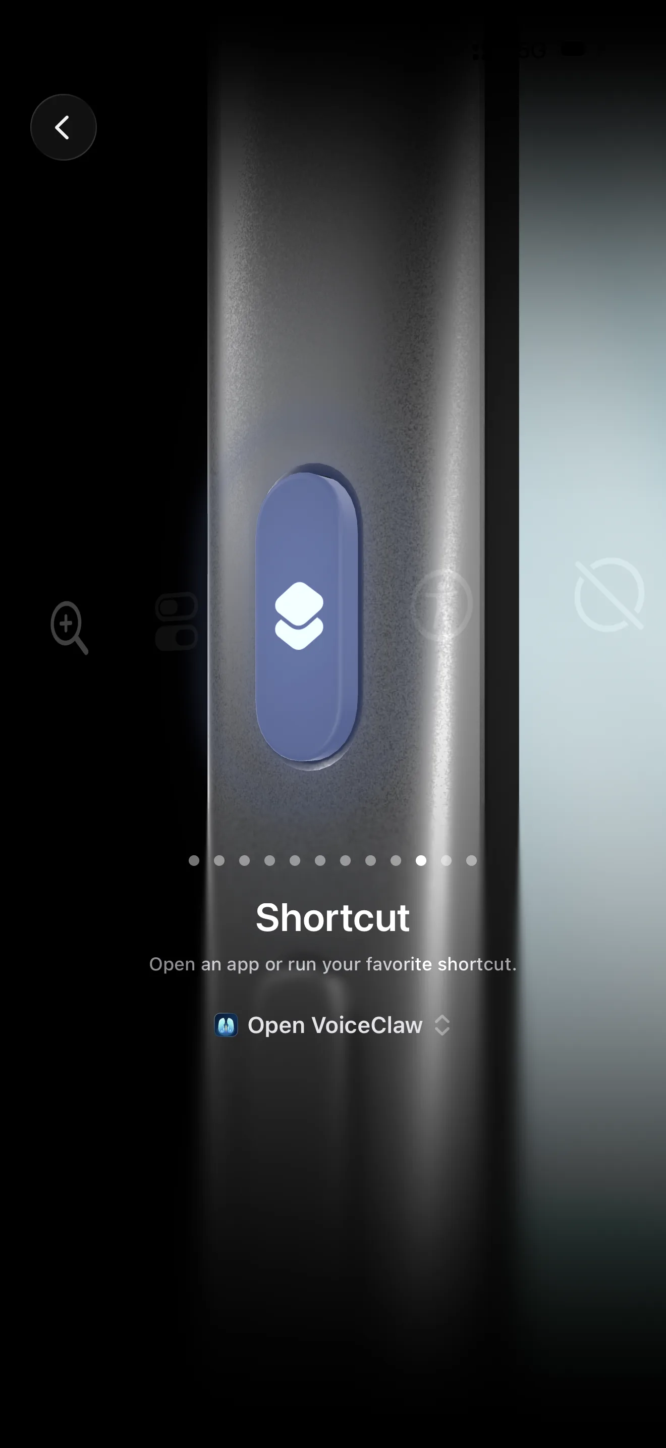VoiceClaw Realtime assigned to the iPhone Action Button